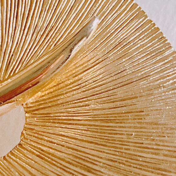 VTG Signed Pastelli Gold Tone Leaf Brooch Mid Century Modernist Pin 60s Jewelry - Picture 5 of 10